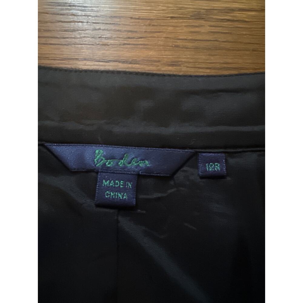 Boden Black A-Line Skirt with White Geometric Pattern - Picture 3 of 4